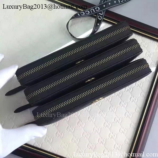Gucci Leather Zip Around Wallet 456117 Black Gucci Leather Zip Around Wallet 456117 Black