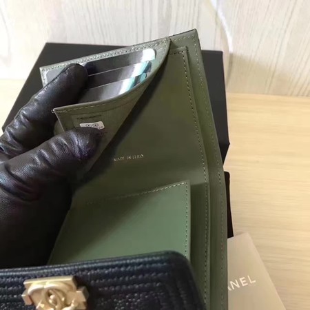 Boy Chanel Matelasse Bi-Fold Wallet Cannage Pattern CHA5261 Black Boy Chanel Matelasse Bi-Fold Wallet Cannage Pattern CHA5261 Black