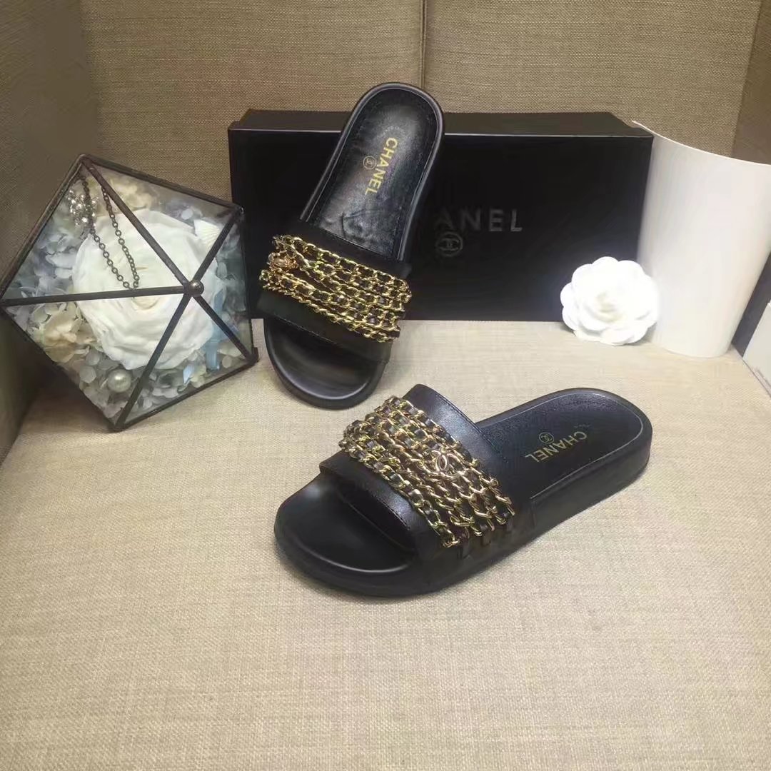 Chanel Slipper Leather CH2149 Black Chanel Slipper Leather CH2149 Black