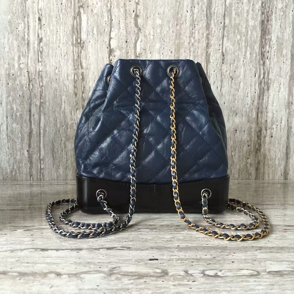 Chanel Sheepskin Leather Backpack 93825 Blue Chanel Sheepskin Leather Backpack 93825 Blue