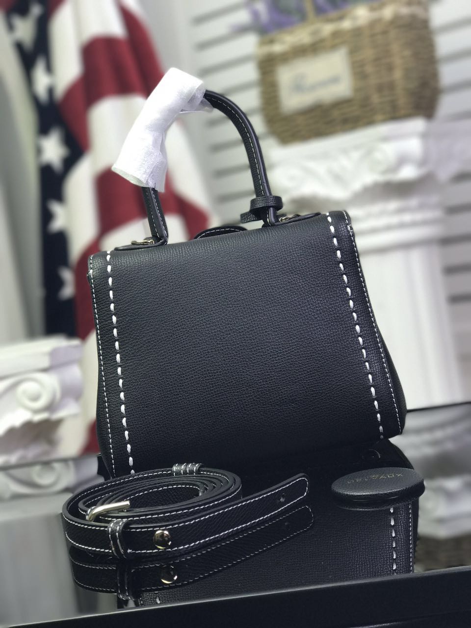 Delvaux Calfskin Leather Tote Bag 17821 Black Delvaux Calfskin Leather Tote Bag 17821 Black