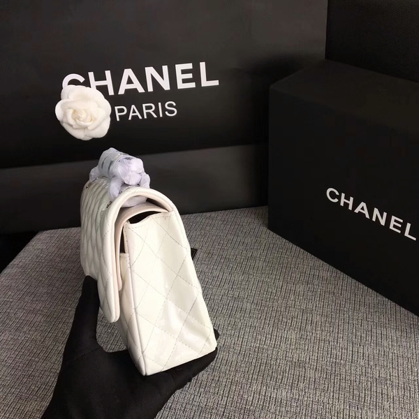Chanel Flap Shoulder Bags White Original Patent Leather CF1112 Silver Chanel Flap Shoulder Bags White Original Patent Leather CF1112 Silver