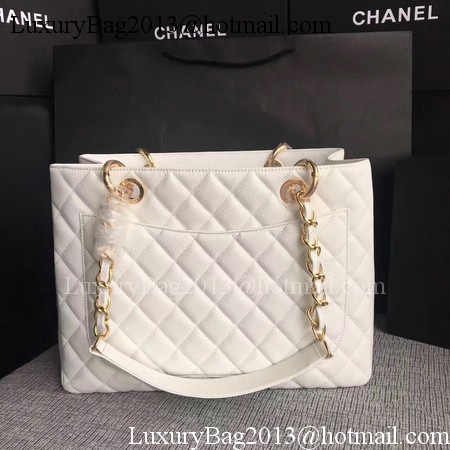Chanel LE Boy Grand Shopping Tote Bag GST White Cannage Pattern A50995 Gold Chanel LE Boy Grand Shopping Tote Bag GST White Cannage Pattern A50995 Gold