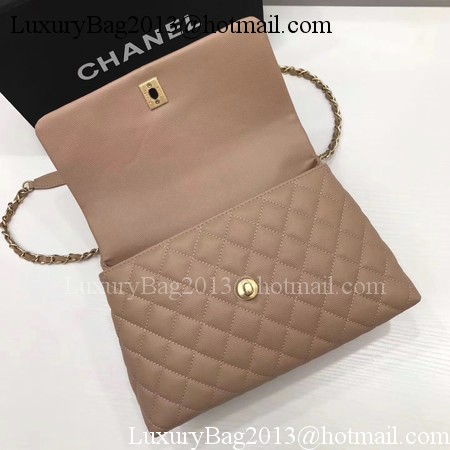 Chanel Classic Top Handle Bag Apricot Original Leather A92991 Gold Chanel Classic Top Handle Bag Apricot Original Leather A92991 Gold
