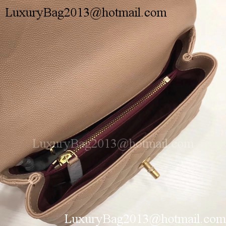 Chanel Classic Top Handle Bag Apricot Original Leather A92991 Gold Chanel Classic Top Handle Bag Apricot Original Leather A92991 Gold