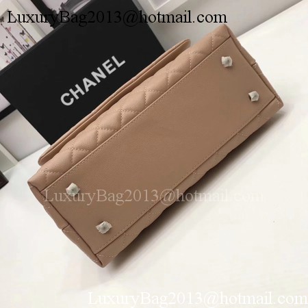 Chanel Classic Top Handle Bag Apricot Original Leather A92991 Silver Chanel Classic Top Handle Bag Apricot Original Leather A92991 Silver