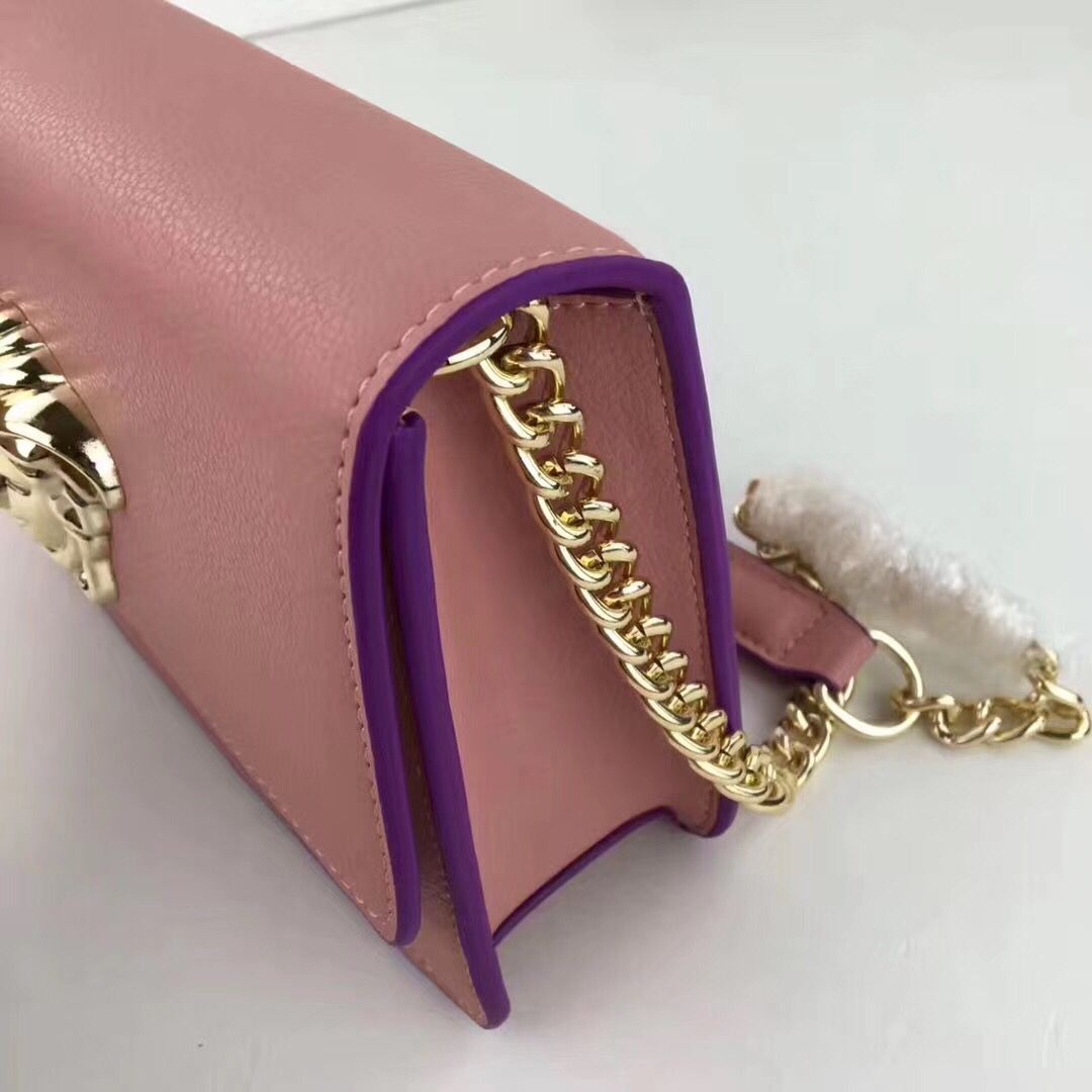 Versace 2017 Calfskin Leather Shoulder Bag 7203 Pink Versace 2017 Calfskin Leather Shoulder Bag 7203 Pink