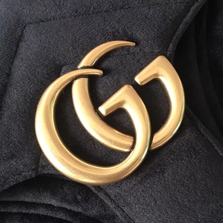 Gucci GG Marmont Chevron Velvet Shoulder Bag 443497 Black Gucci GG Marmont Chevron Velvet Shoulder Bag 443497 Black
