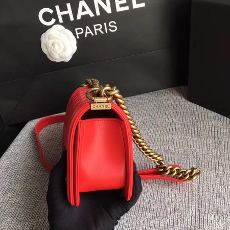 Boy Chanel Flap Shoulder Bag Sheepskin Leather A67085 Red Boy Chanel Flap Shoulder Bag Sheepskin Leather A67085 Red