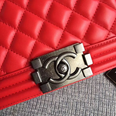 Boy Chanel Flap Shoulder Bag Sheepskin Leather A67085 Red Boy Chanel Flap Shoulder Bag Sheepskin Leather A67085 Red