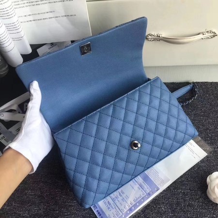 Chanel Classic Top Handle Bag Original Cannage Pattern A96901 Blue Chanel Classic Top Handle Bag Original Cannage Pattern A96901 Blue