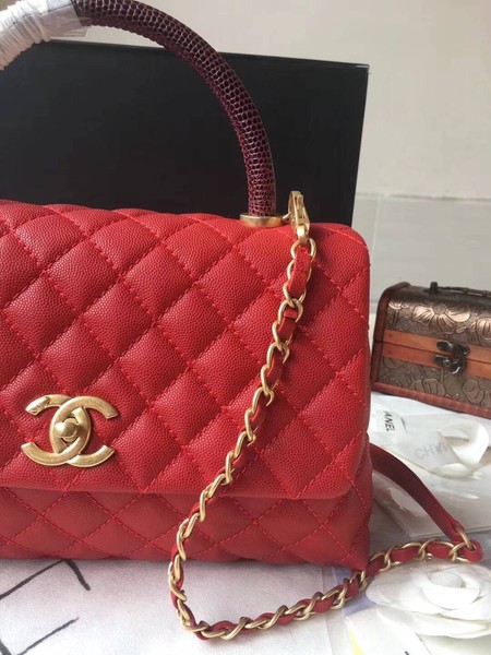 Chanel Classic Wine Top Handle Bag Red Original Leather A92292 Gold Chanel Classic Wine Top Handle Bag Red Original Leather A92292 Gold