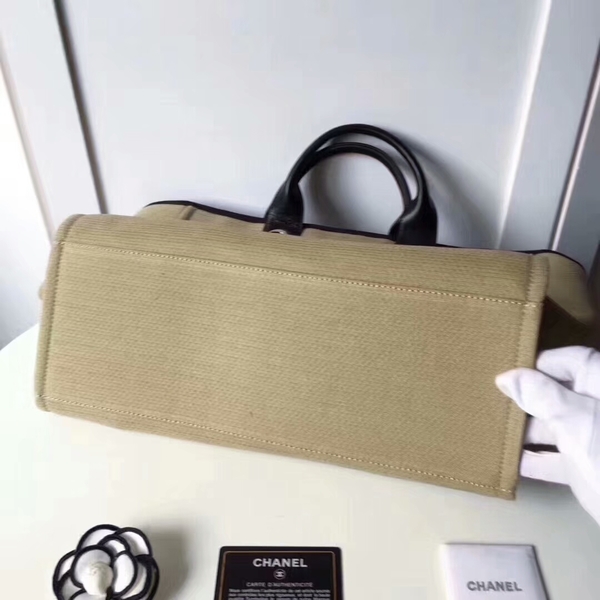 Chanel Medium Original Canvas Leather Tote Shopping Bag 66941I Chanel Medium Original Canvas Leather Tote Shopping Bag 66941I
