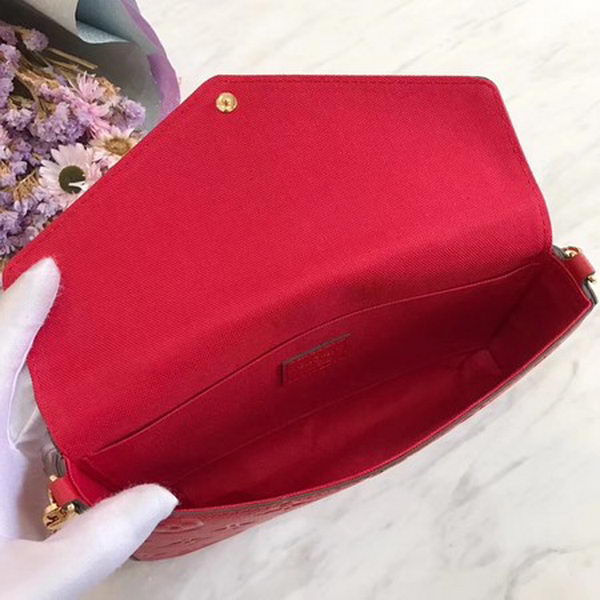 Louis Vuitton Monogram Empreinte POCHETTE FeLICIE M64064 Red Louis Vuitton Monogram Empreinte POCHETTE FeLICIE M64064 Red