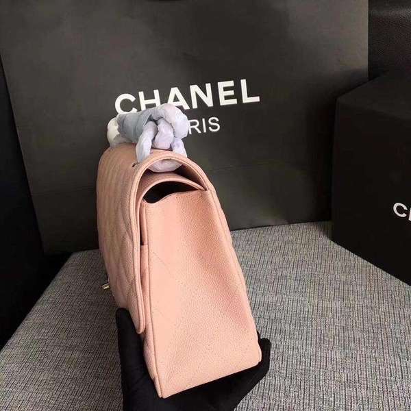 Chanel Flap Shoulder Bags Pink Original Calfskin Leather CF1113 Silver Chanel Flap Shoulder Bags Pink Original Calfskin Leather CF1113 Silver