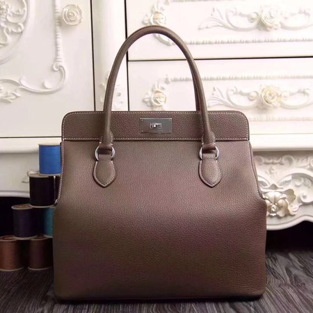 Hermes Toolbox Bag Original Togo Leather H3259 Grey Hermes Toolbox Bag Original Togo Leather H3259 Grey