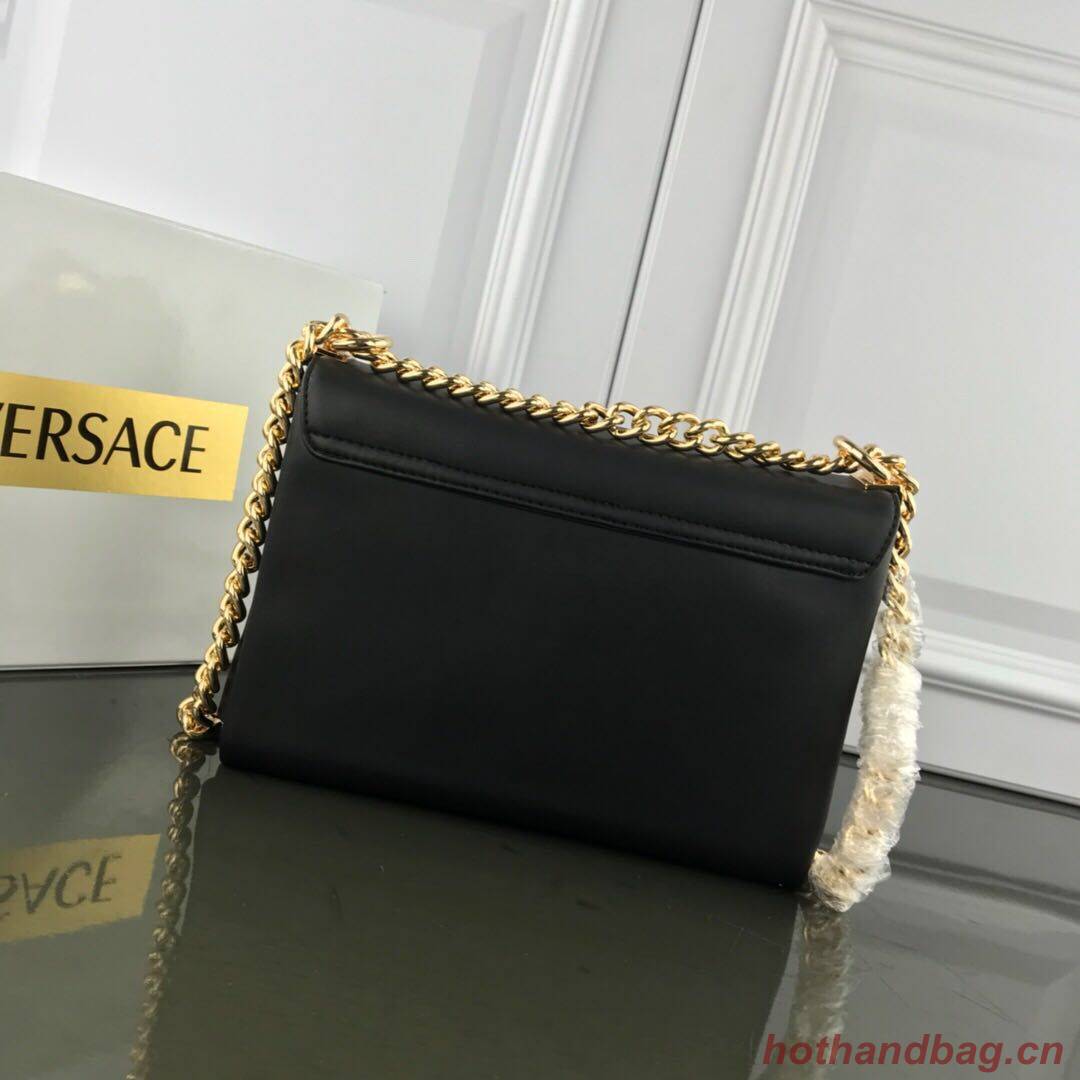 Versace Calfskin Leather Shoulder Bag VS170 Black Versace Calfskin Leather Shoulder Bag VS170 Black