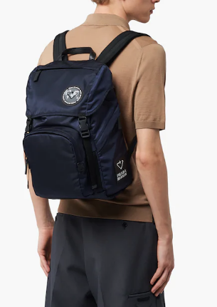 Prada Re-Nylon backpack 2VZ135 black&green Prada Re-Nylon backpack 2VZ135 black&green