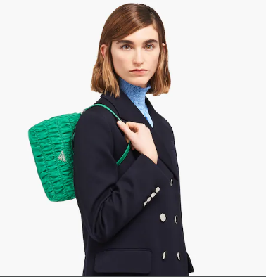 Prada Nylon and Saffiano leather mini bag 1NE204 green Prada Nylon and Saffiano leather mini bag 1NE204 green