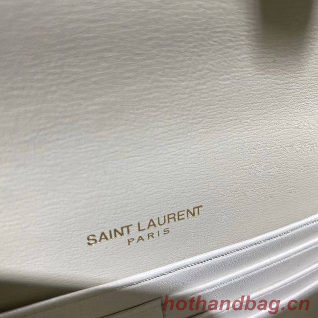 Yves Saint Laurent Calfskin Leather Shoulder Bag Y533036 White&gold-Tone Metal Yves Saint Laurent Calfskin Leather Shoulder Bag Y533036 White&gold-Tone Metal