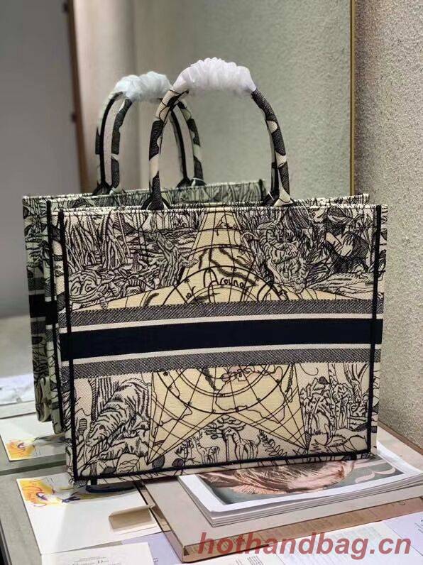 DIOR BOOK TOTE EMBROIDERED CANVAS BAG C1287-14 DIOR BOOK TOTE EMBROIDERED CANVAS BAG C1287-14