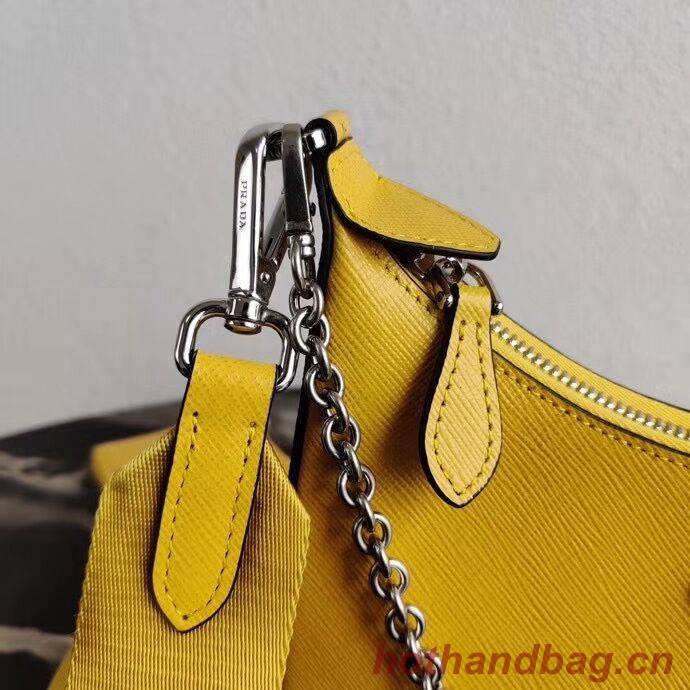 Prada Saffiano leather mini shoulder bag 2BH204 yellow Prada Saffiano leather mini shoulder bag 2BH204 yellow