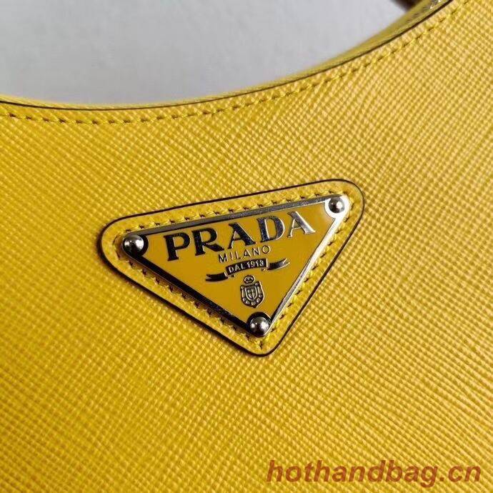 Prada Saffiano leather mini shoulder bag 2BH204 yellow Prada Saffiano leather mini shoulder bag 2BH204 yellow