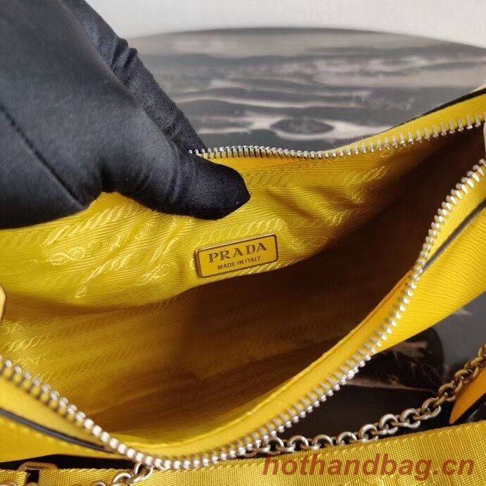 Prada Saffiano leather mini shoulder bag 2BH204 yellow Prada Saffiano leather mini shoulder bag 2BH204 yellow