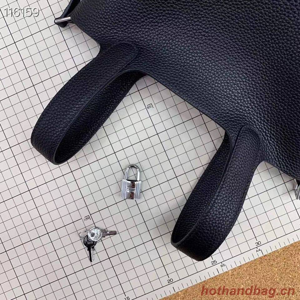 Hermes Picotin Lock 22cm Bags Original Litchi Leather HPL1048 Black Hermes Picotin Lock 22cm Bags Original Litchi Leather HPL1048 Black