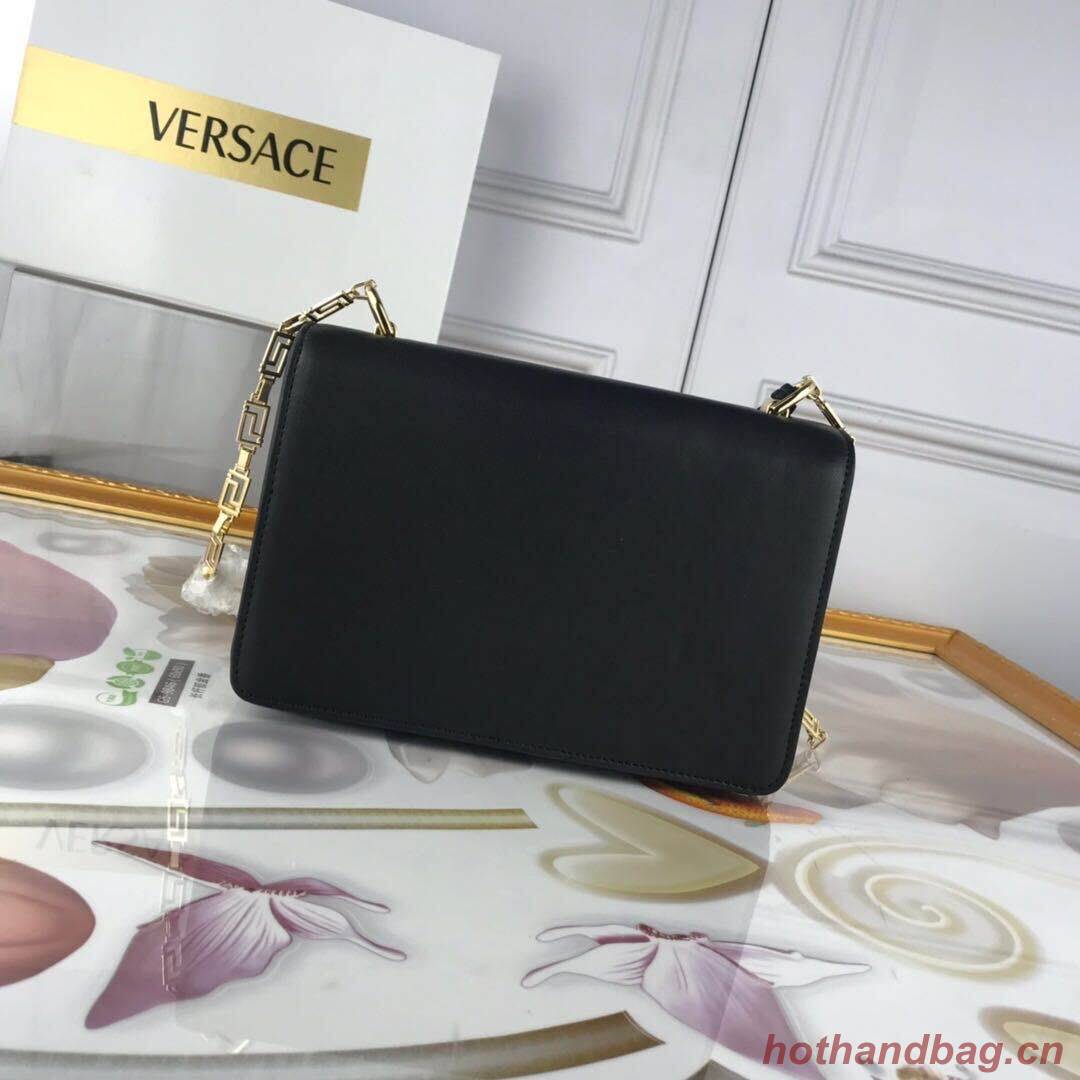 Versace Calfskin Leather Shoulder Bag VS199 Black Versace Calfskin Leather Shoulder Bag VS199 Black
