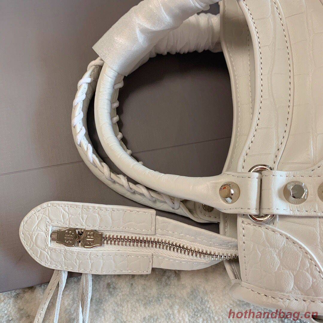 Balenciaga Classic Crocodile Leather Bag B300296 white Balenciaga Classic Crocodile Leather Bag B300296 white