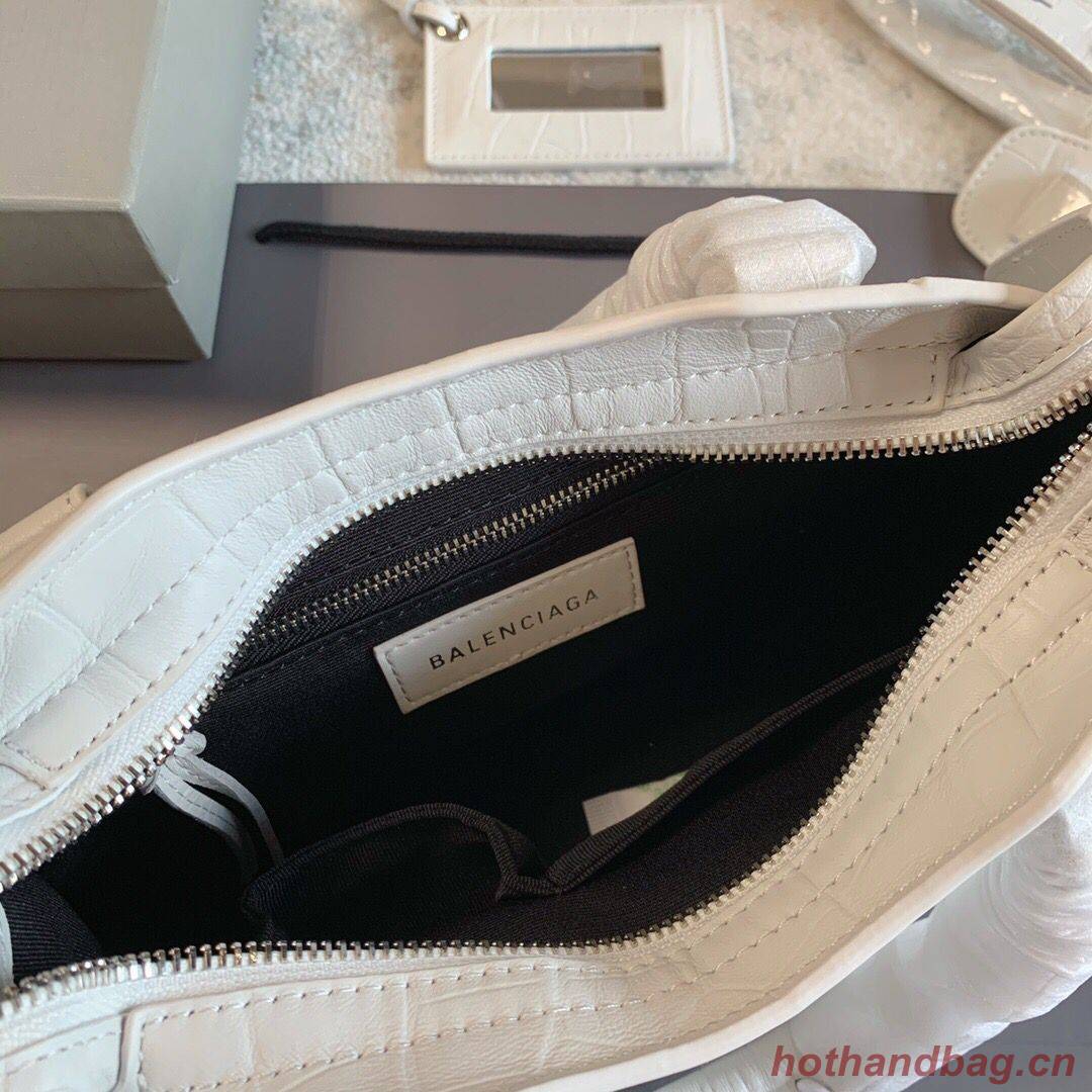 Balenciaga Classic Crocodile Leather Bag B300296 white Balenciaga Classic Crocodile Leather Bag B300296 white