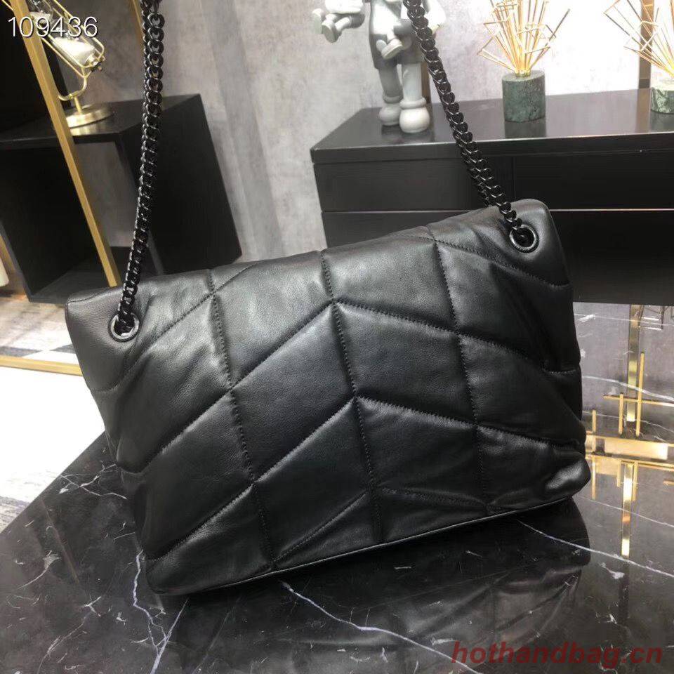 Yves Saint Laurent LOULOU PUFFER IN QUILTED CRINKLED MATTE LEATHER MEDIUM BAG Y577475 Black Yves Saint Laurent LOULOU PUFFER IN QUILTED CRINKLED MATTE LEATHER MEDIUM BAG Y577475 Black