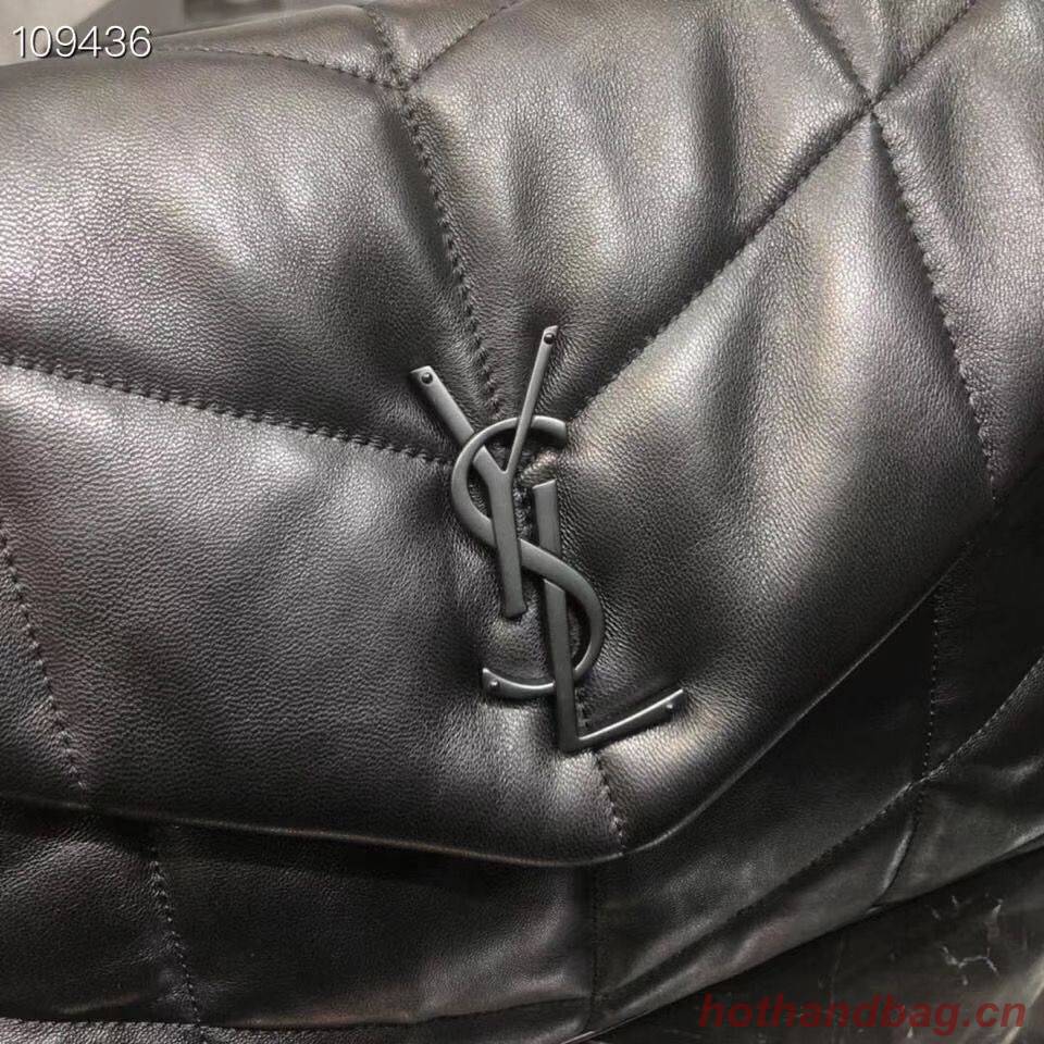Yves Saint Laurent LOULOU PUFFER IN QUILTED CRINKLED MATTE LEATHER MEDIUM BAG Y577475 Black Yves Saint Laurent LOULOU PUFFER IN QUILTED CRINKLED MATTE LEATHER MEDIUM BAG Y577475 Black
