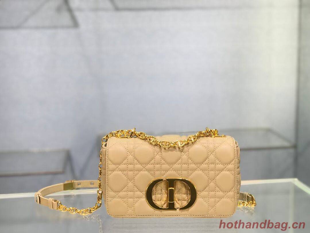 Dior SMALL DIOR CARO BAG Soft Cannage Calfskin M9241 apricot Dior SMALL DIOR CARO BAG Soft Cannage Calfskin M9241 apricot