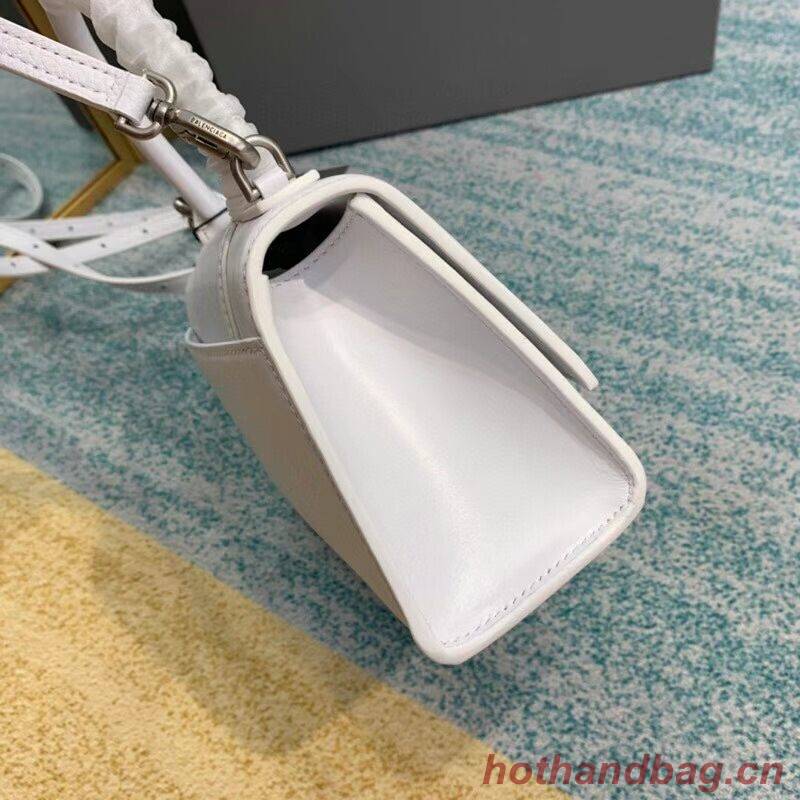 Balenciaga Hourglass XS Top Handle Bag shiny box calfskin 28331 white Balenciaga Hourglass XS Top Handle Bag shiny box calfskin 28331 white