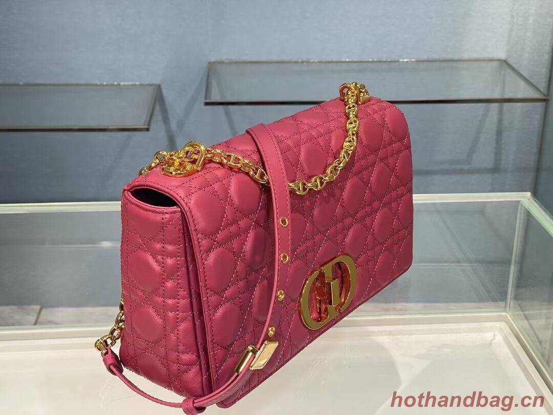 LARGE DIOR CARO BAG Soft Cannage Calfskin M9243U rose LARGE DIOR CARO BAG Soft Cannage Calfskin M9243U rose