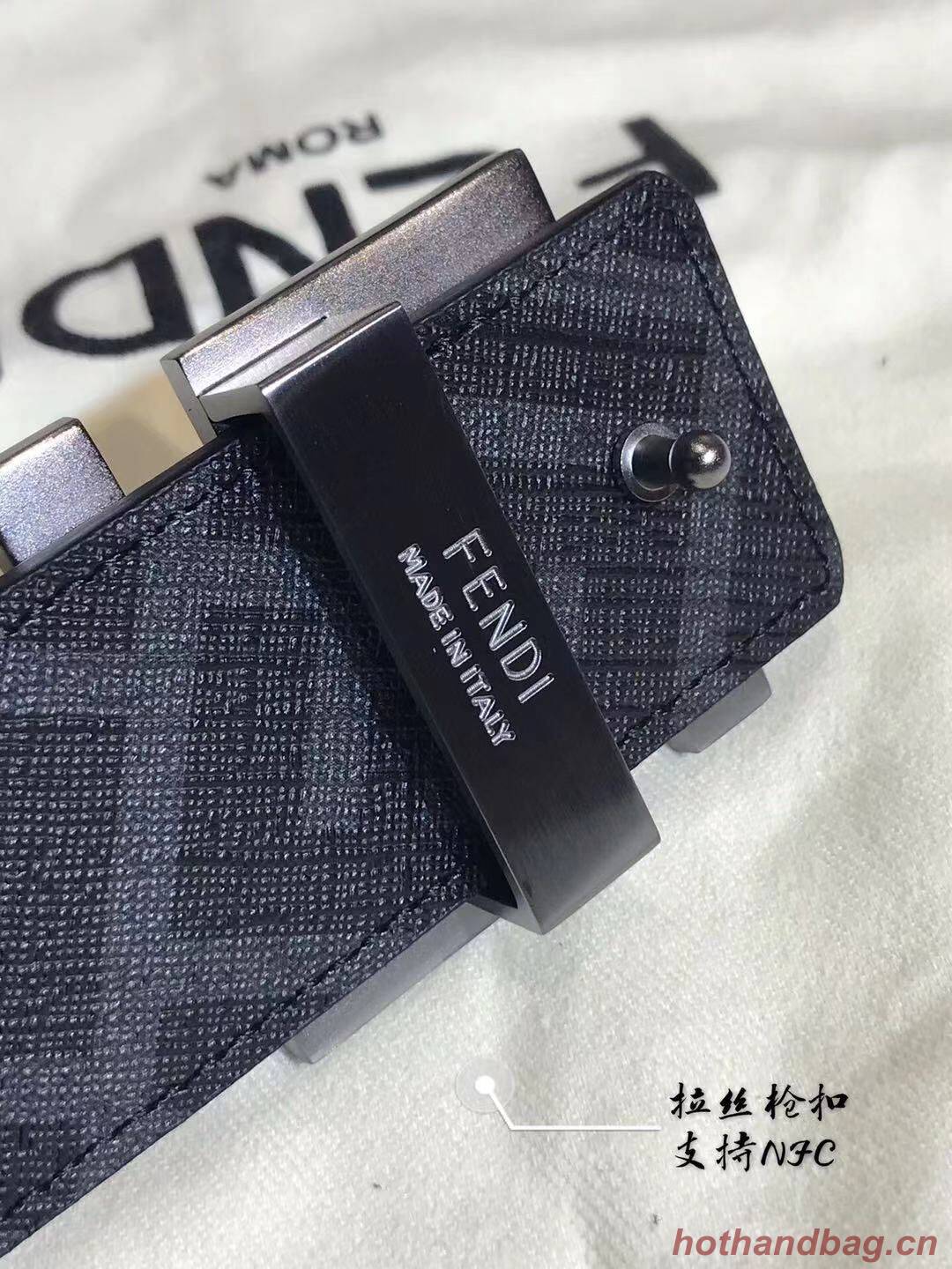 Fendi Leather Belt F2370 Black Fendi Leather Belt F2370 Black