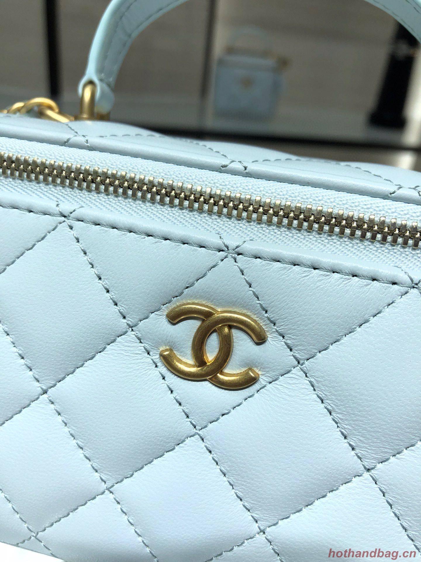 Chanel Original Small classic chain box handbag AP2199 Light Blue Chanel Original Small classic chain box handbag AP2199 Light Blue