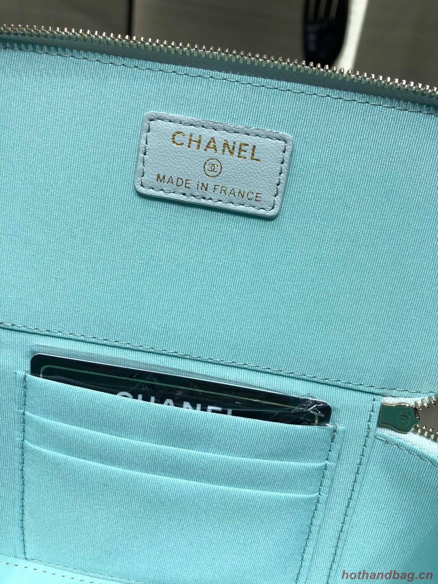 Chanel Original Small classic chain box handbag AP2199 Light Blue Chanel Original Small classic chain box handbag AP2199 Light Blue