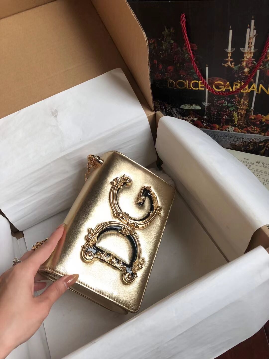 Dolce & Gabbana Origianl Leather Shoulder Bag 4006 gold Dolce & Gabbana Origianl Leather Shoulder Bag 4006 gold