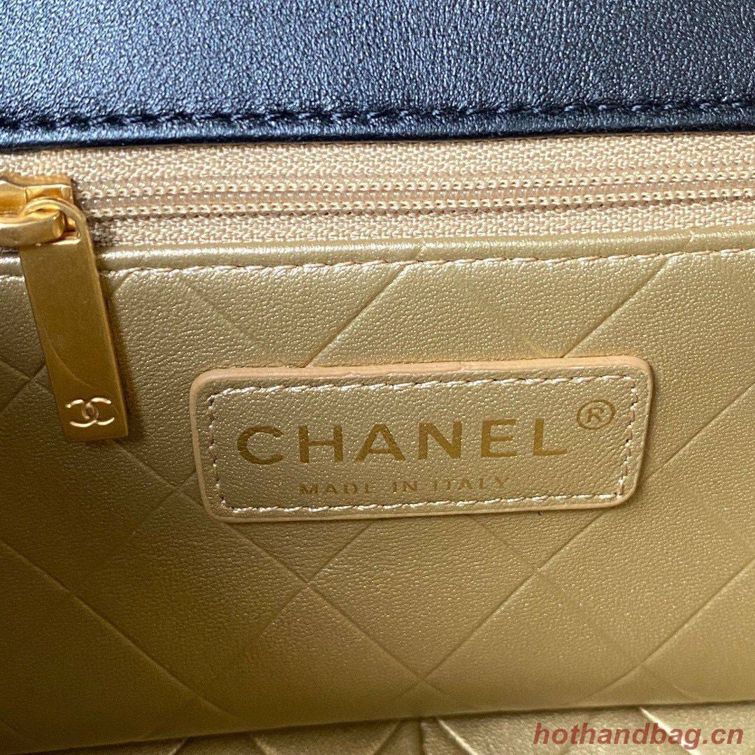 Chanel Original Leather Pearl Hairpin Badge Bag AS2979 Black Chanel Original Leather Pearl Hairpin Badge Bag AS2979 Black