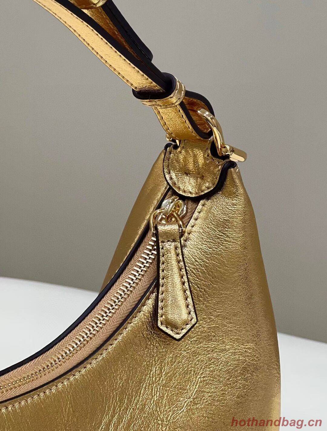 Fendigraphy Small Gold laminated leather bag 8BR798A Fendigraphy Small Gold laminated leather bag 8BR798A