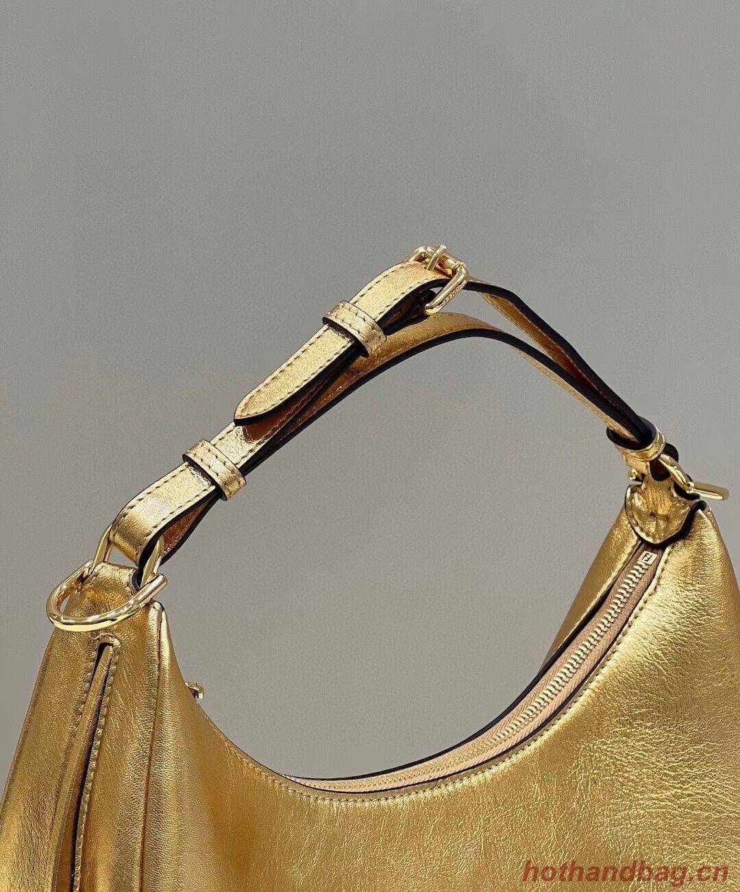 Fendigraphy Small Gold laminated leather bag 8BR798A Fendigraphy Small Gold laminated leather bag 8BR798A