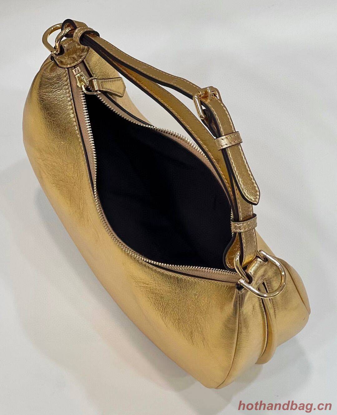 Fendigraphy Small Gold laminated leather bag 8BR798A Fendigraphy Small Gold laminated leather bag 8BR798A