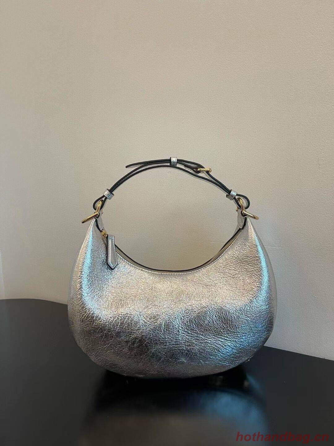Fendigraphy Small Silver laminated leather bag 8BR798A Fendigraphy Small Silver laminated leather bag 8BR798A