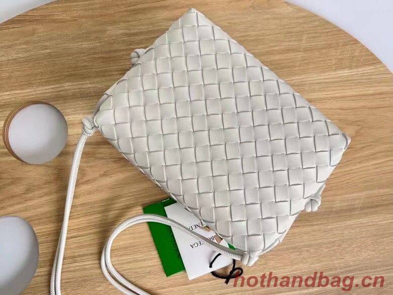 Bottega Veneta Medium intrecciato leather cross-body bag 680256 White Bottega Veneta Medium intrecciato leather cross-body bag 680256 White