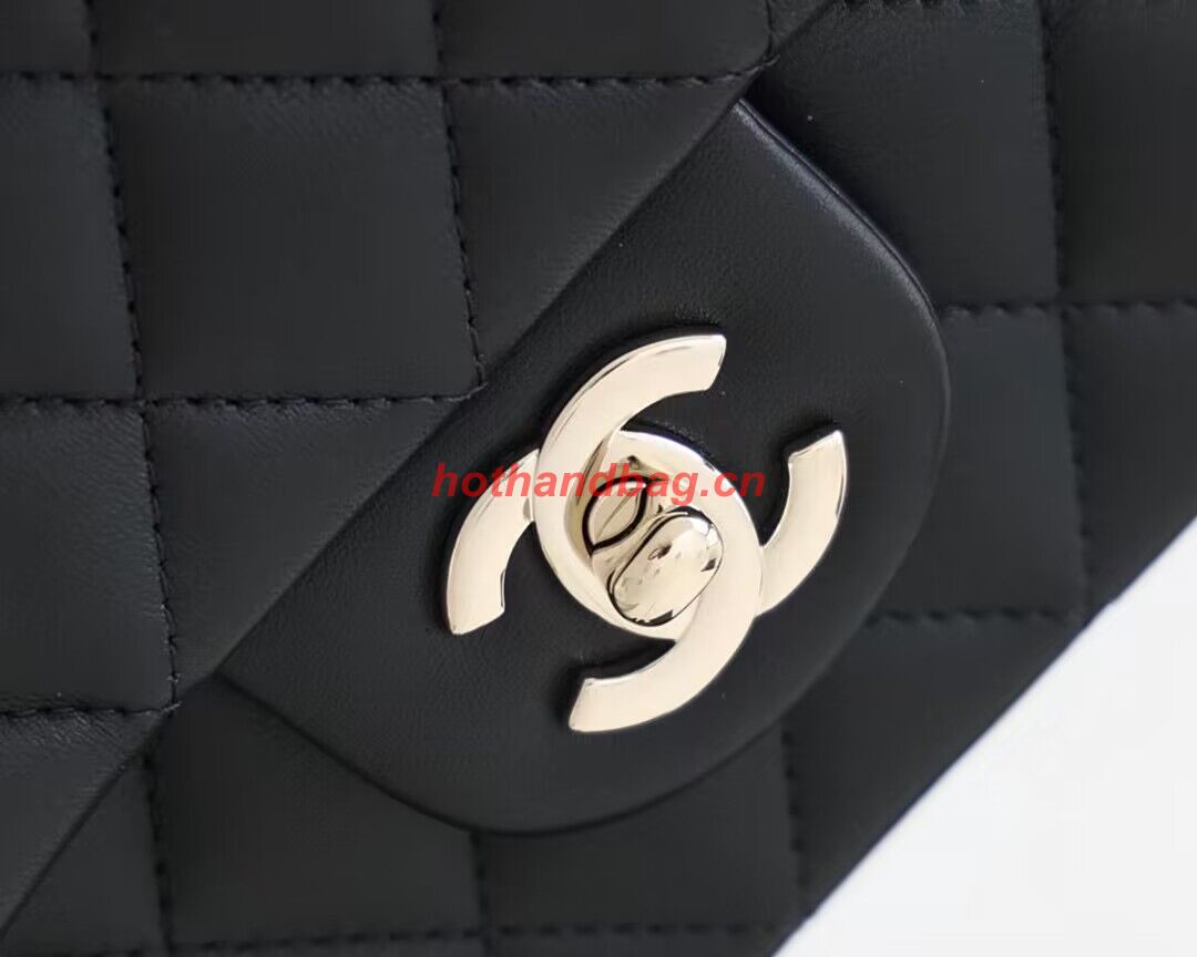 CHANEL mini flap bag with top handle AS2431 Black&Silver-Tone CHANEL mini flap bag with top handle AS2431 Black&Silver-Tone