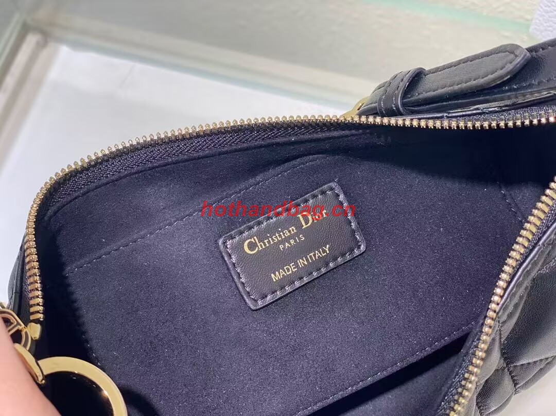 SMALL DIOR CD LOUNGE BAG black Supple Macrocannage Lambskin M2252ONG SMALL DIOR CD LOUNGE BAG black Supple Macrocannage Lambskin M2252ONG