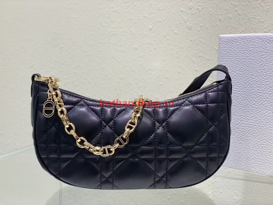 SMALL DIOR CD LOUNGE BAG black Supple Macrocannage Lambskin M2252ONG SMALL DIOR CD LOUNGE BAG black Supple Macrocannage Lambskin M2252ONG